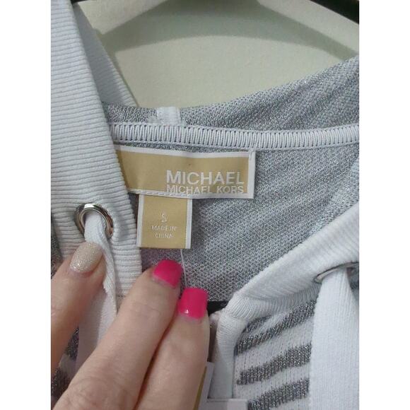 Michael Kors White & Silver Zebra Print Jacket – Size Small (NWT) - Picture 3 of 4